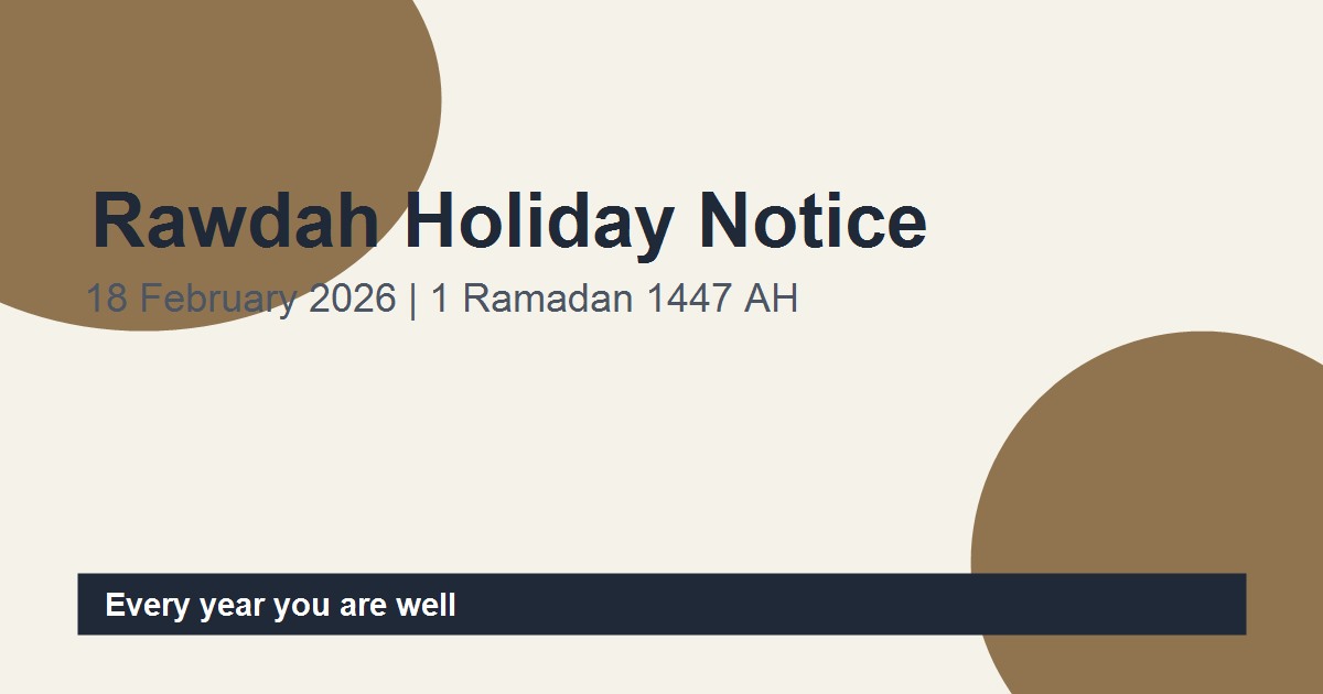 Duyuru: Rawdah Al-Sharif 18 Subat 2026 tarihinde tatildir (1 Ramazan 1447 H)